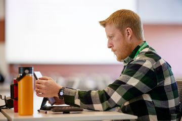 A student on a phone
